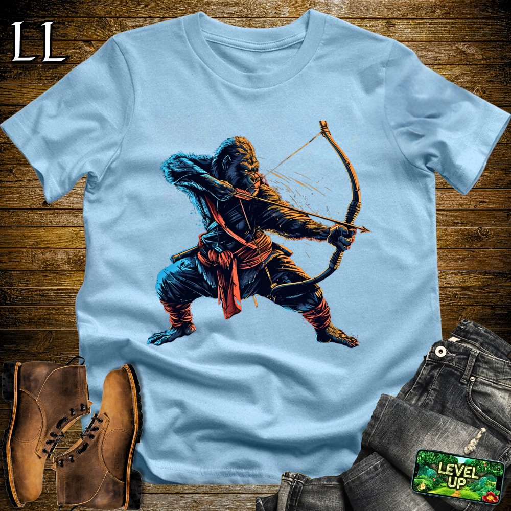 Long Bow Gorilla Samurai Softstyle Tee - Light Blue - LegacyLayers