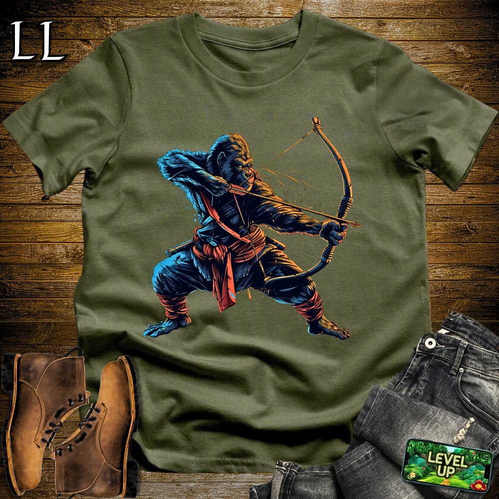 Long Bow Gorilla Samurai Softstyle Tee - Military Green - LegacyLayers