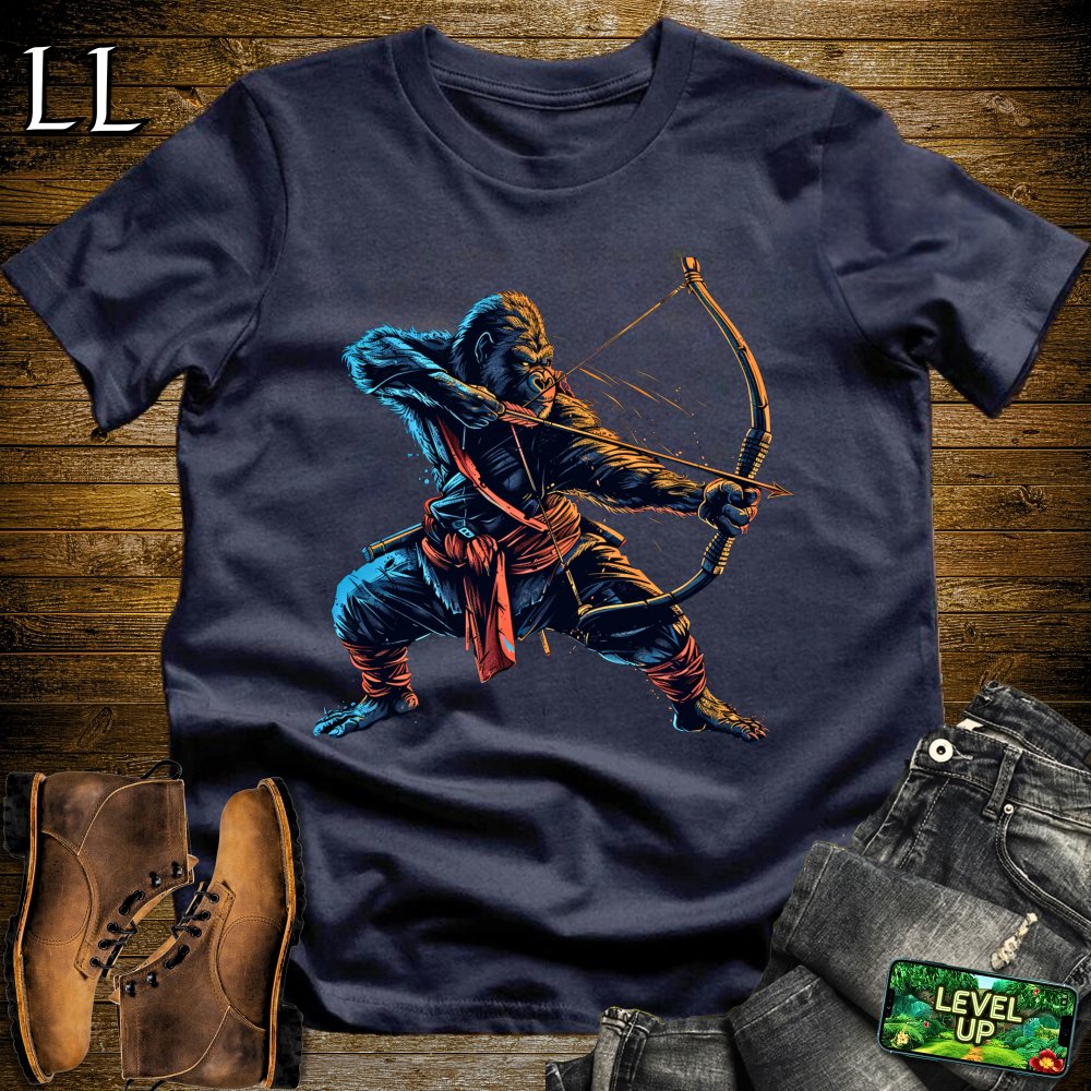 Long Bow Gorilla Samurai Softstyle Tee - Navy - LegacyLayers