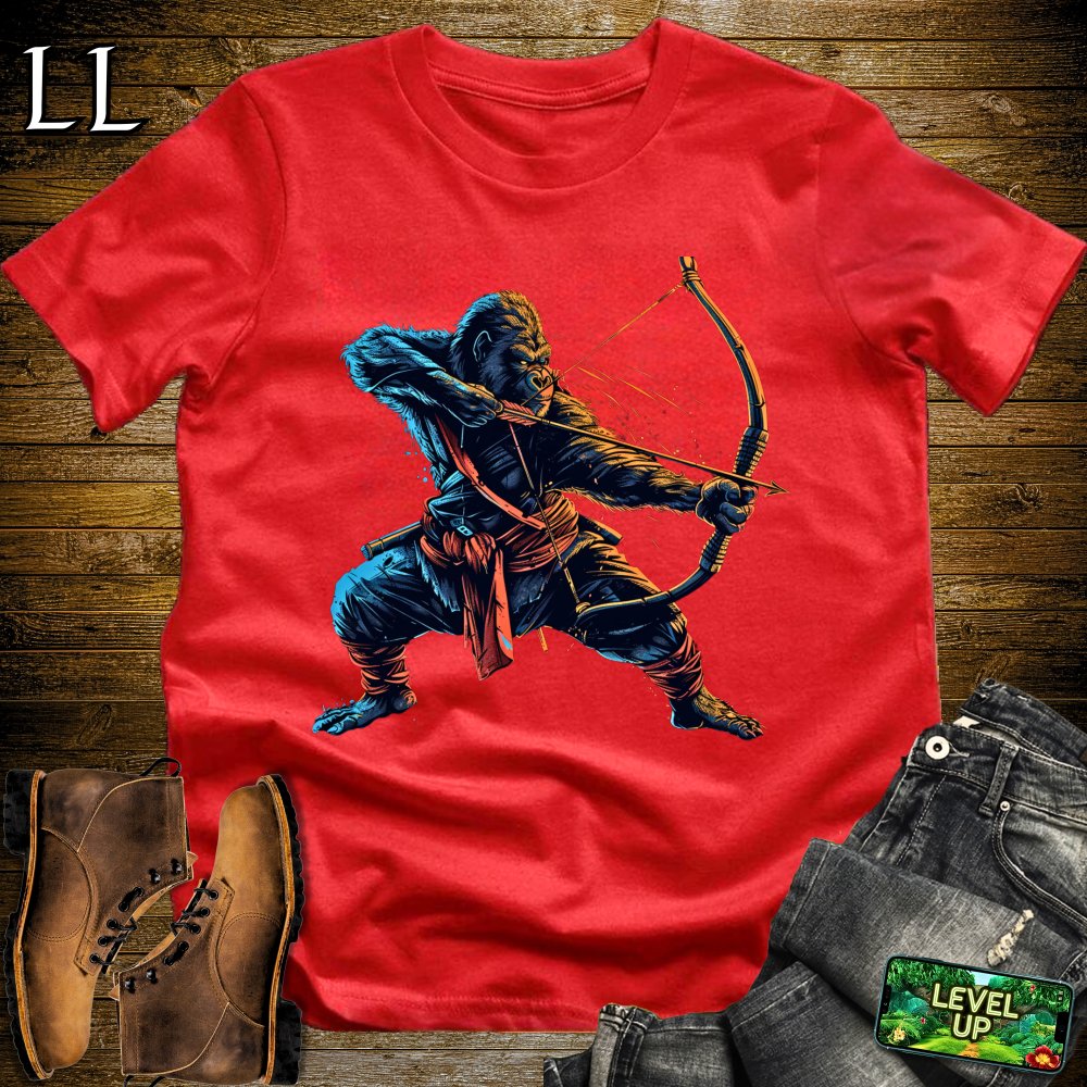 Long Bow Gorilla Samurai Softstyle Tee - Red - LegacyLayers