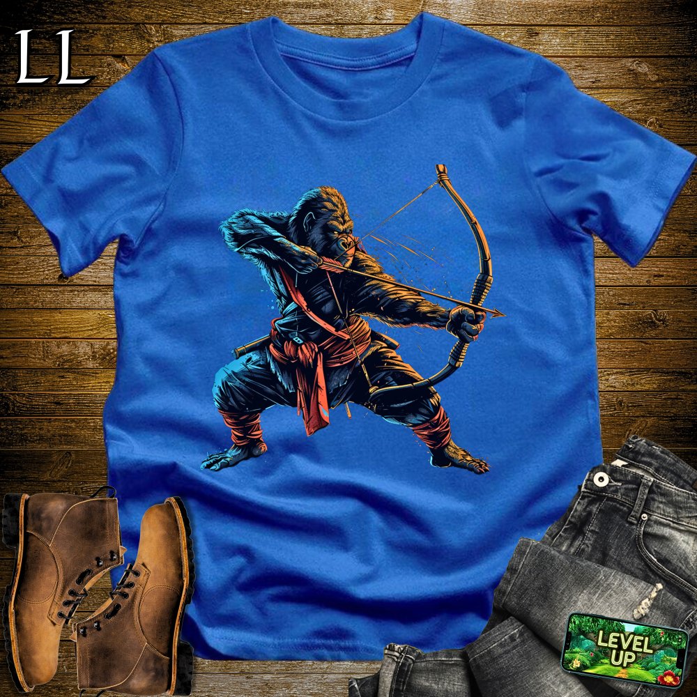 Long Bow Gorilla Samurai Softstyle Tee - Royal - LegacyLayers