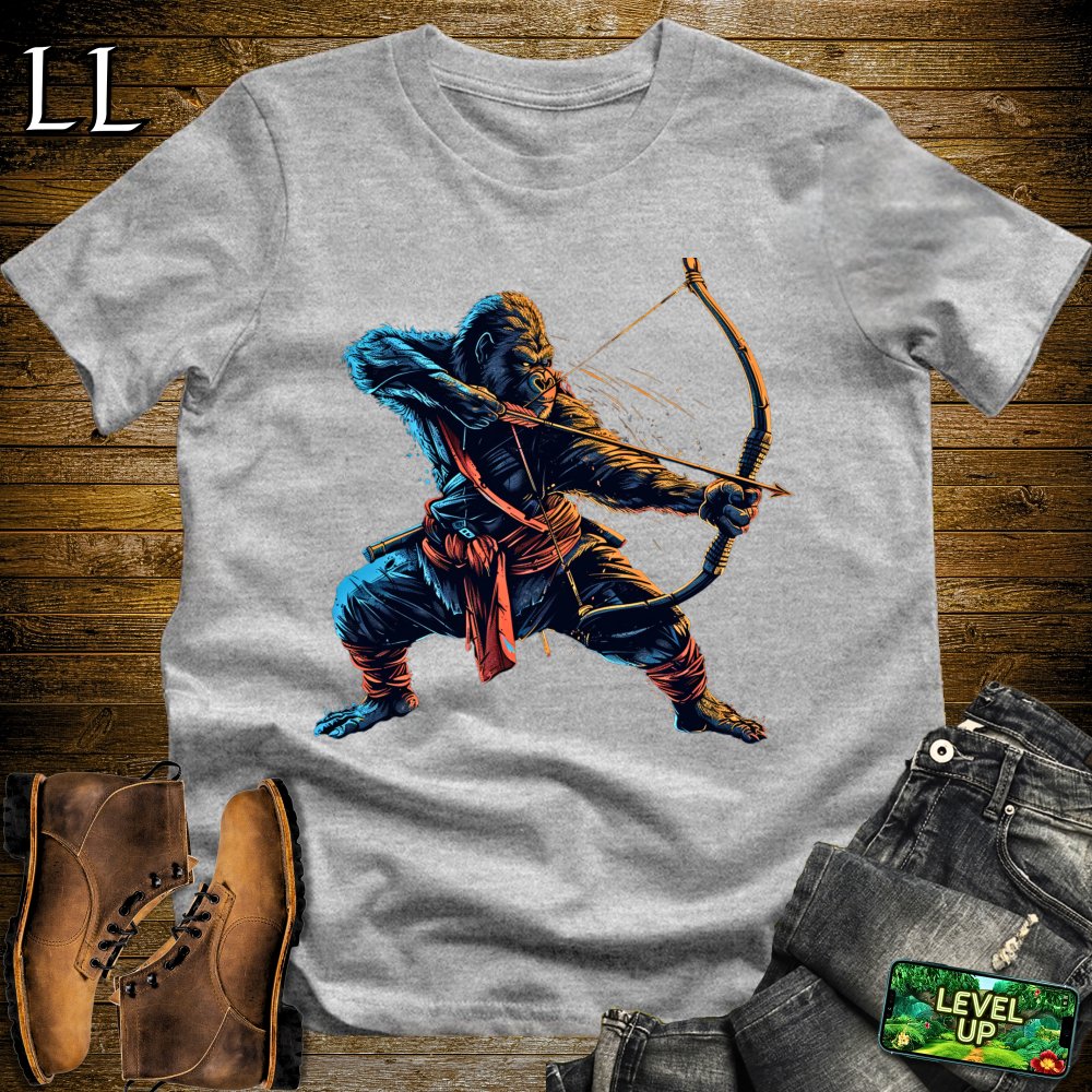 Long Bow Gorilla Samurai Softstyle Tee - Sport Grey - LegacyLayers