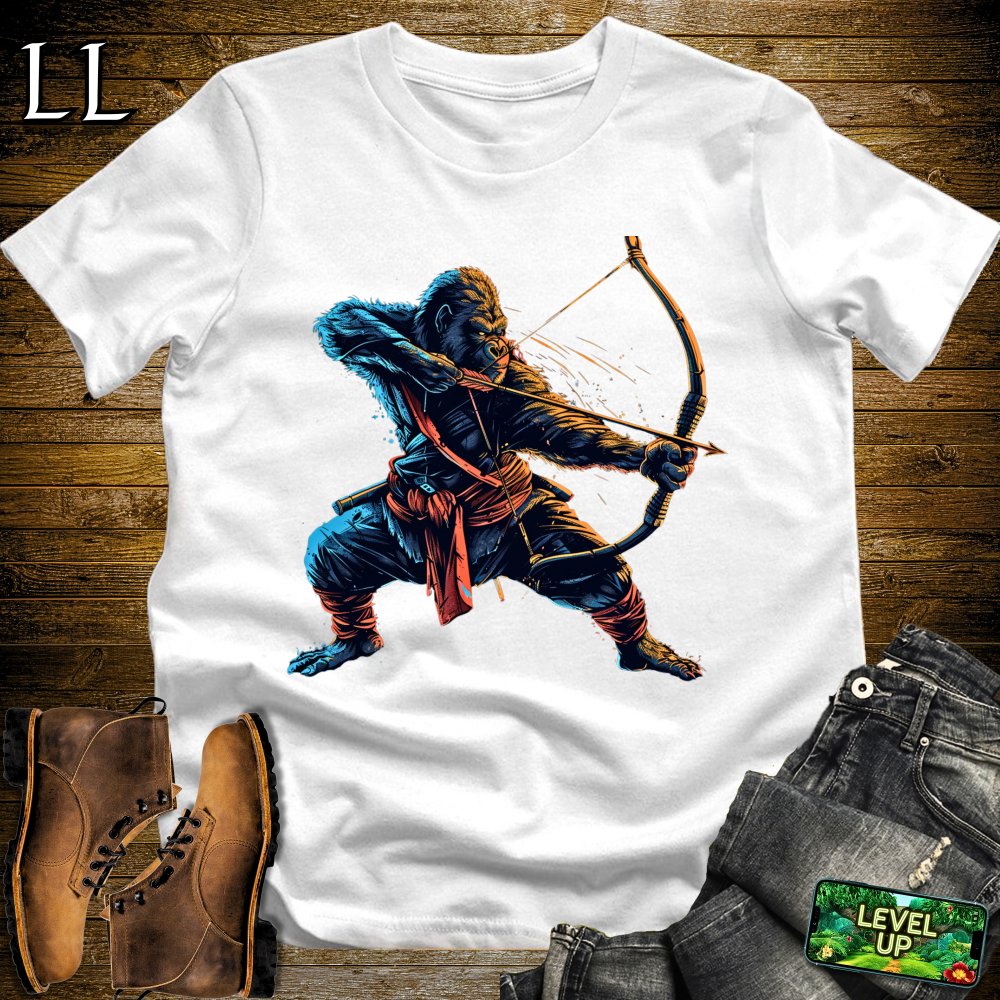 Long Bow Gorilla Samurai Softstyle Tee - White - LegacyLayers