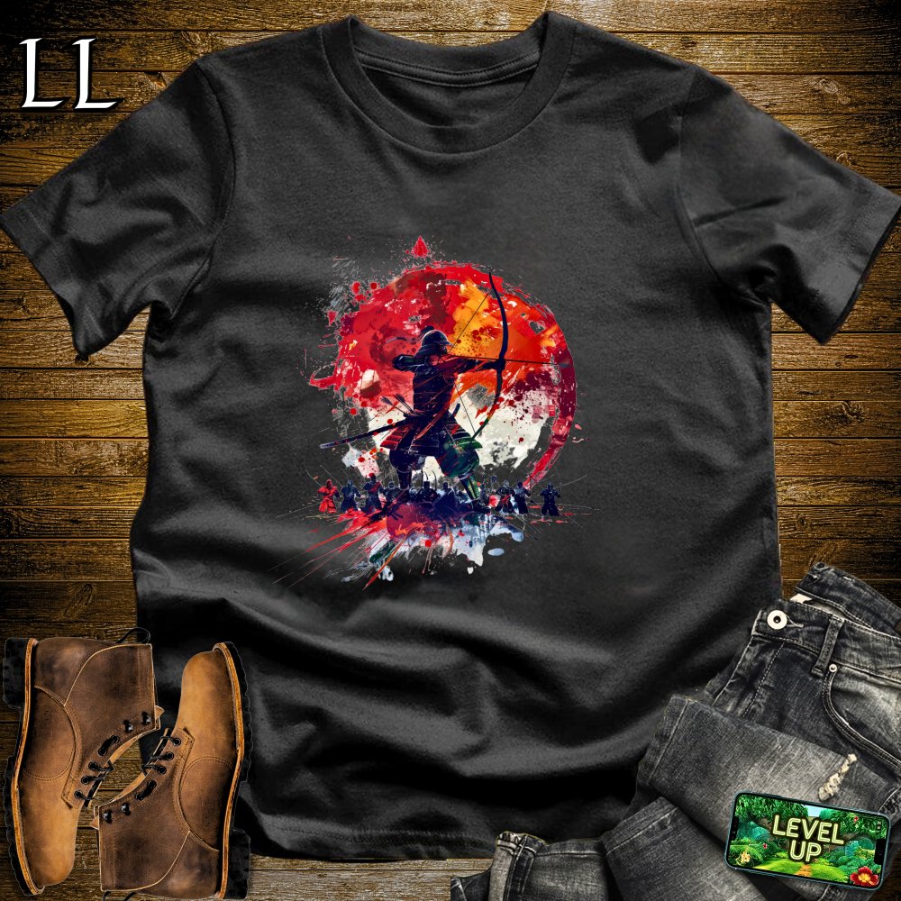 Long Bow Samurai White | Archer Warrior Tee