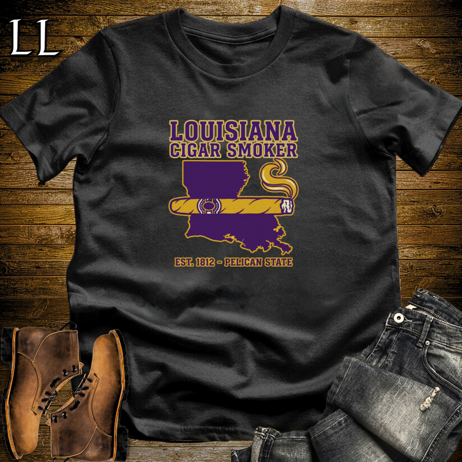 Louisiana Cigar Smoker T-Shirt Black | Louisiana Cigar Shirt