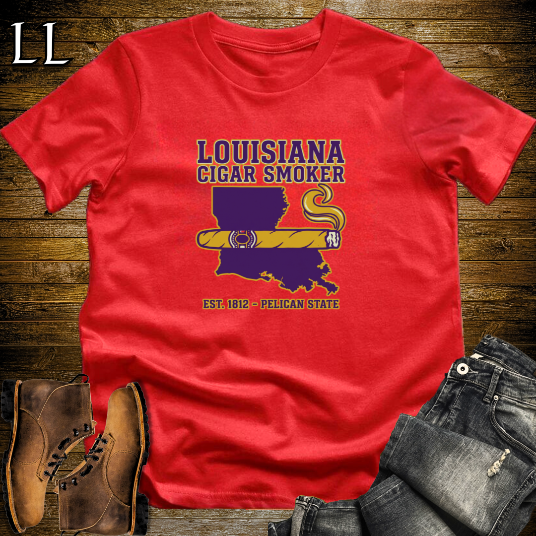 Louisiana Cigar Smoker T-Shirt Red | Louisiana Cigar Shirt