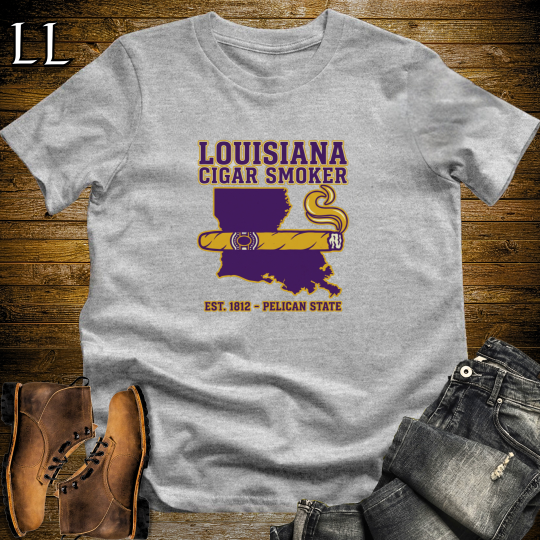 Louisiana Cigar Smoker T-Shirt Sport Grey | Louisiana Cigar Shirt
