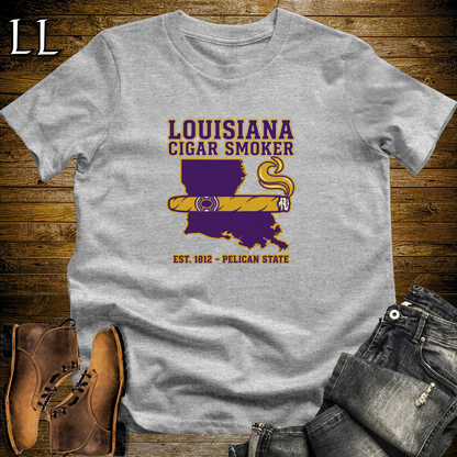 Louisiana Cigar Smoker T-Shirt Sport Grey | Louisiana Cigar Shirt