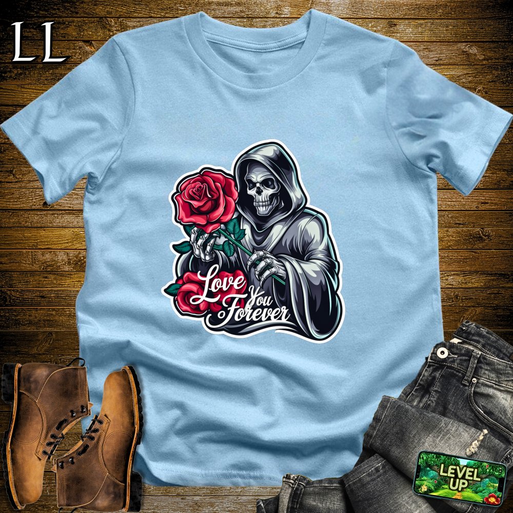 Love you Forever Grim Reaper Softstyle Tee - Light Blue - LegacyLayers