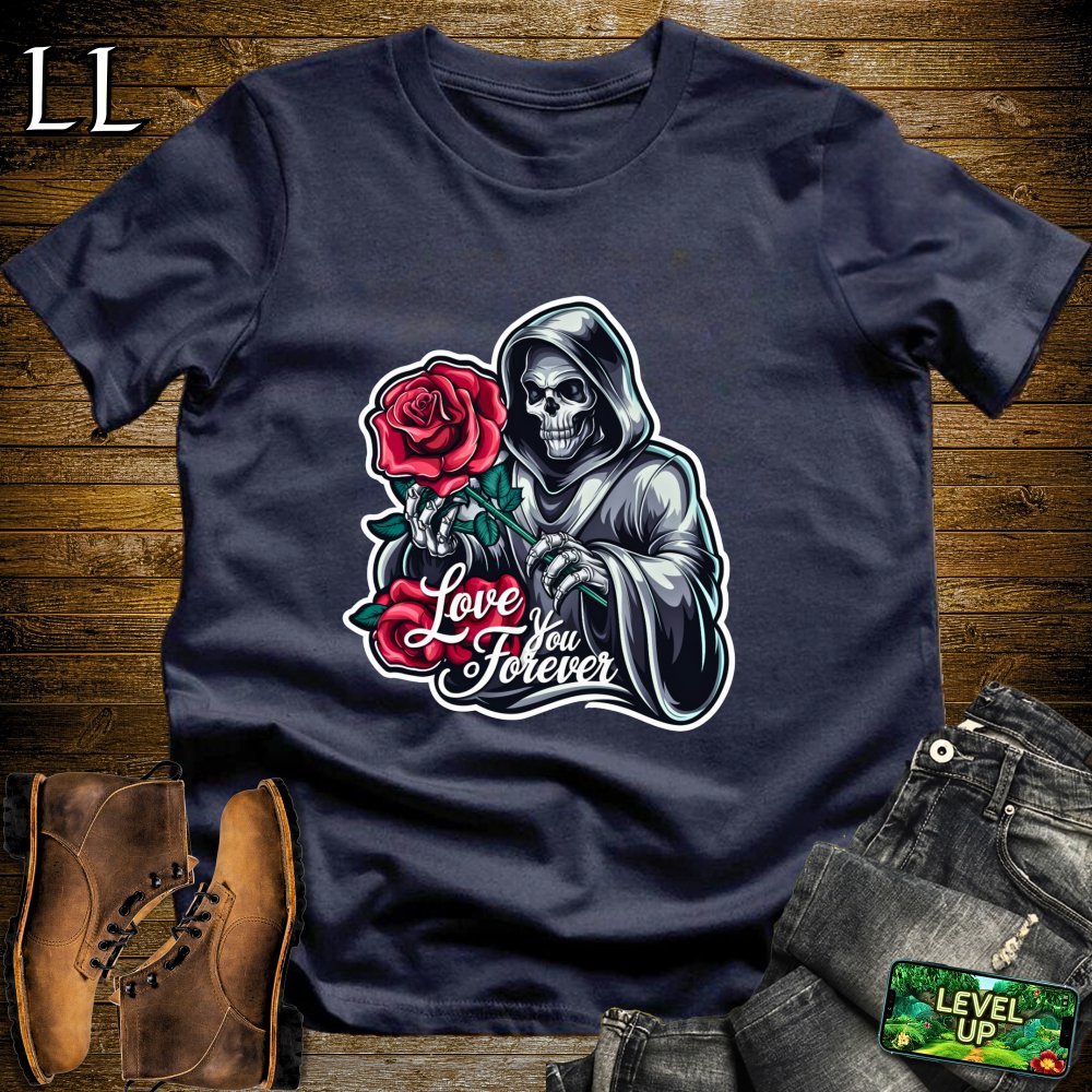 Love you Forever Grim Reaper Softstyle Tee - Navy - LegacyLayers