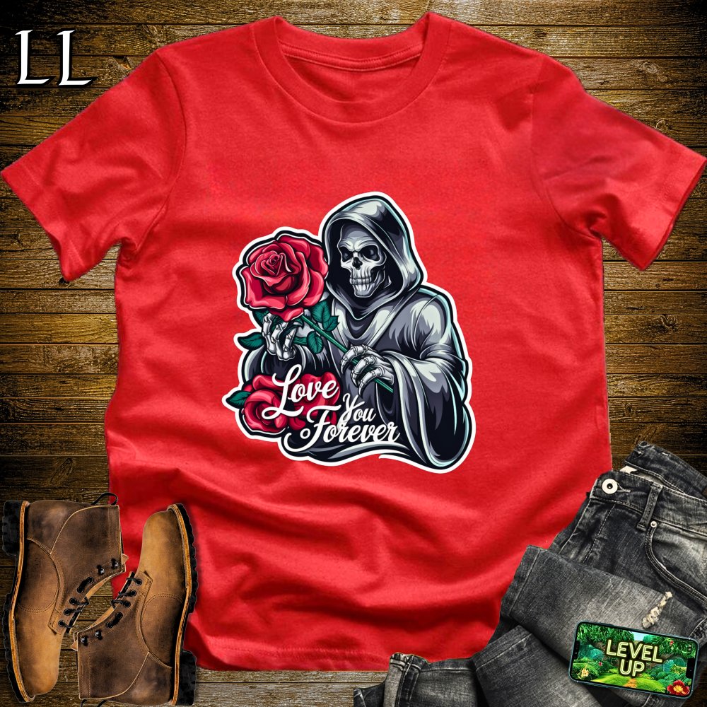 Love you Forever Grim Reaper Softstyle Tee - Red - LegacyLayers