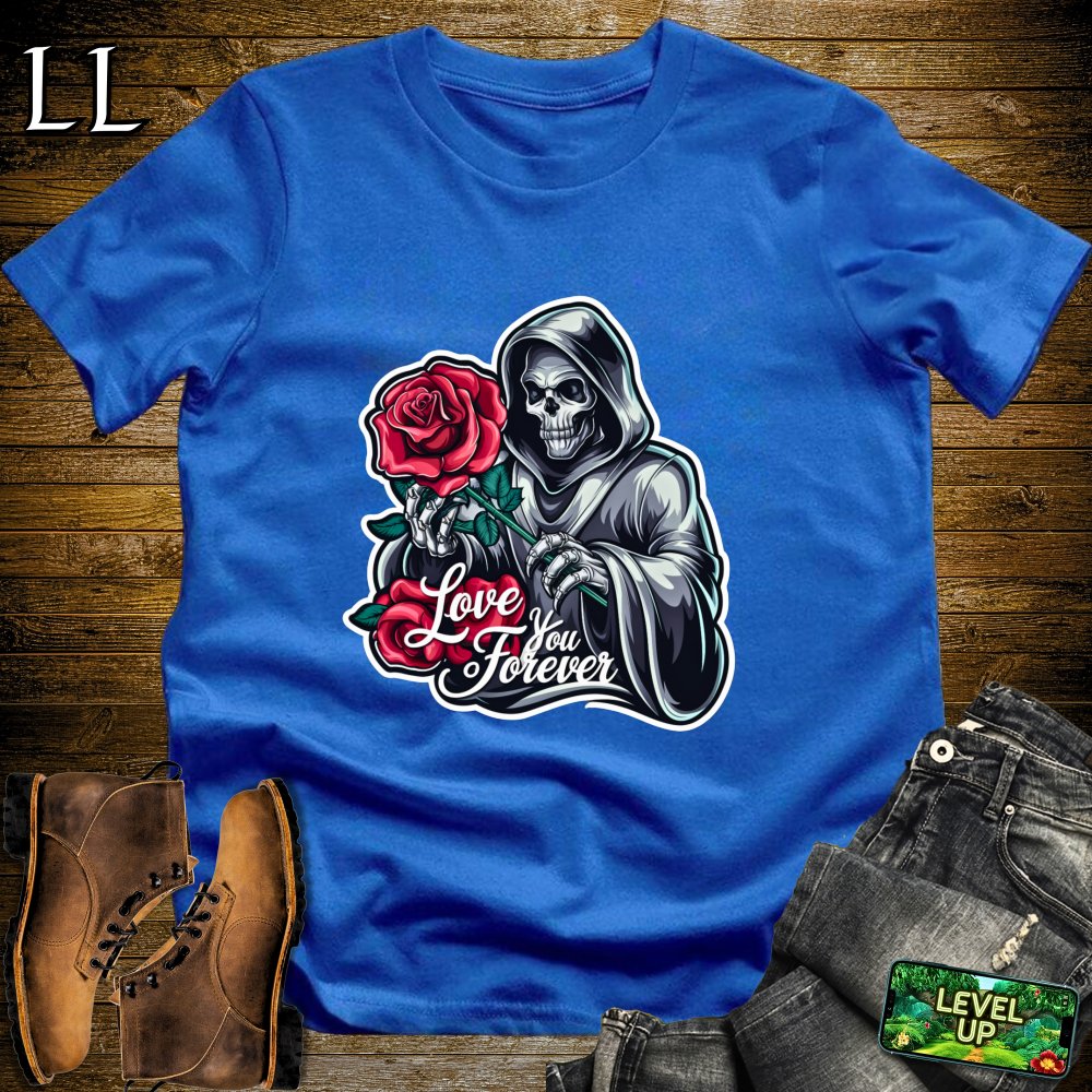 Love you Forever Grim Reaper Softstyle Tee - Royal - LegacyLayers