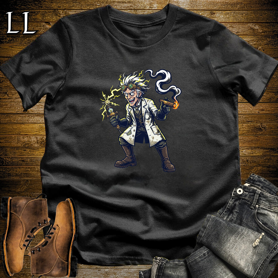 Mad Scientist Lightning Cigar T-Shirt Black | Mad Scientist Cigar Tee