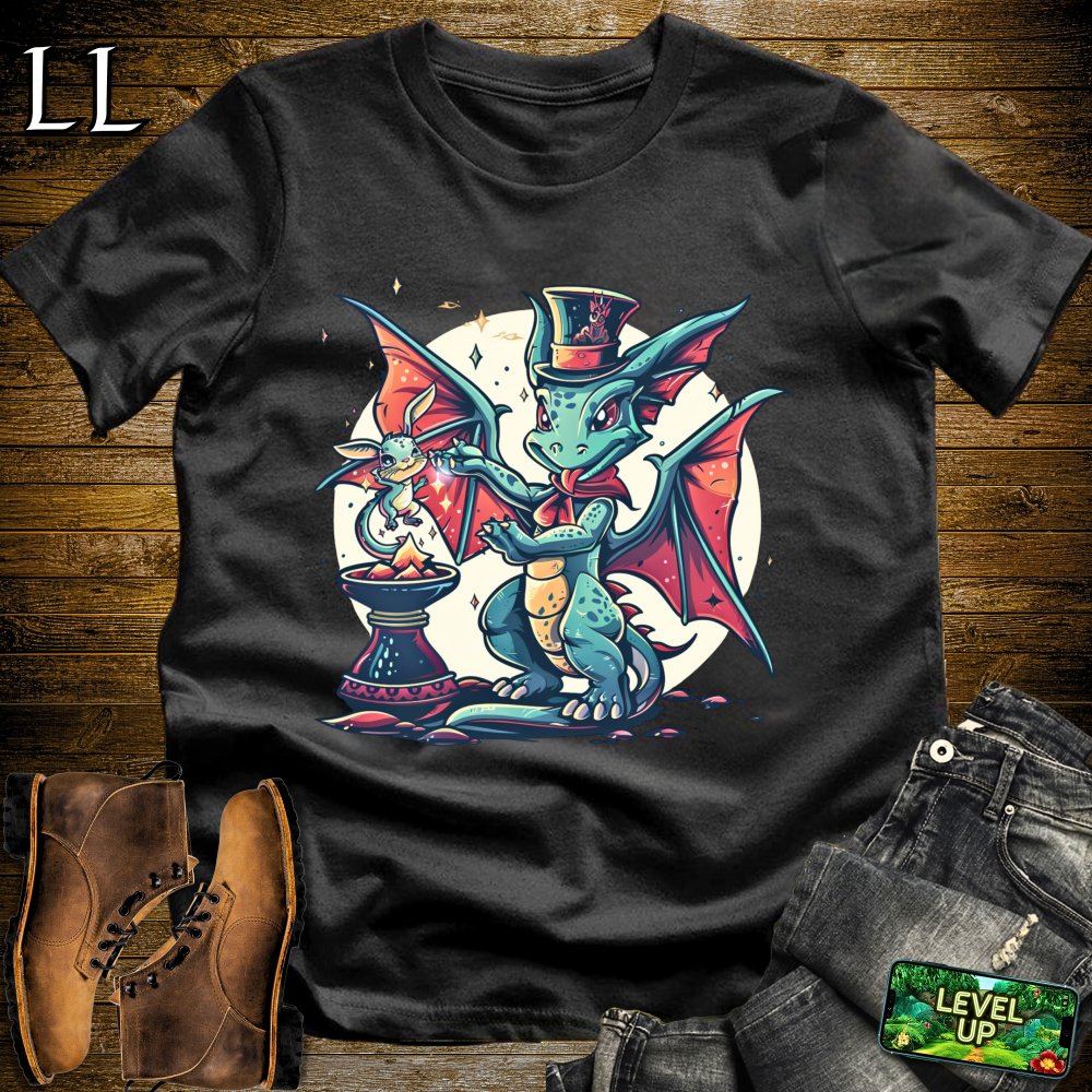 Magic Trick Dragon Softstyle Tee - Black - LegacyLayers