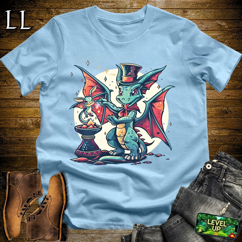 Magic Trick Dragon Softstyle Tee - Light Blue - LegacyLayers