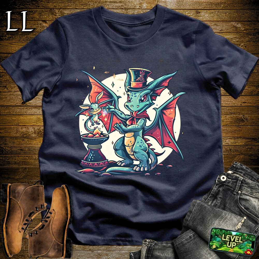 Magic Trick Dragon Softstyle Tee - Navy - LegacyLayers