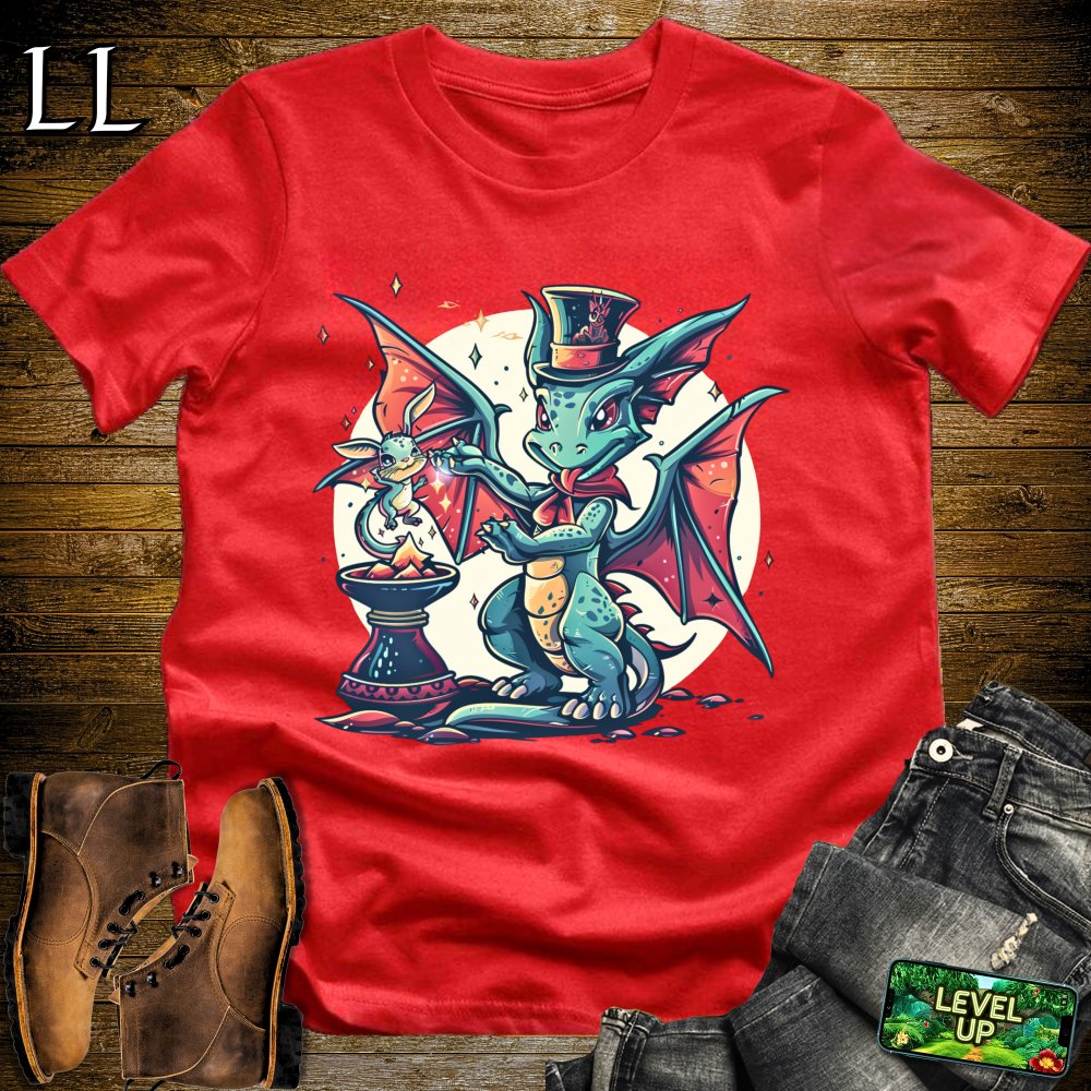 Magic Trick Dragon Softstyle Tee - Red - LegacyLayers