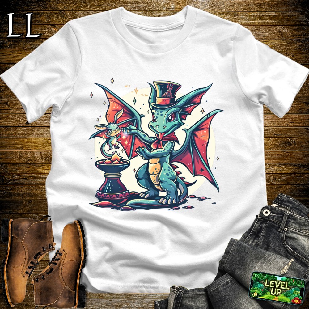 Magic Trick Dragon Softstyle Tee - White - LegacyLayers