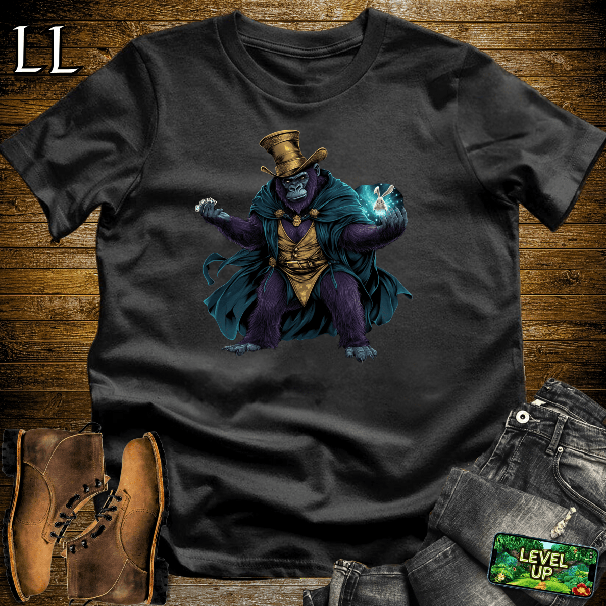 Magician Gorilla Softstyle Tee - Black - LegacyLayers