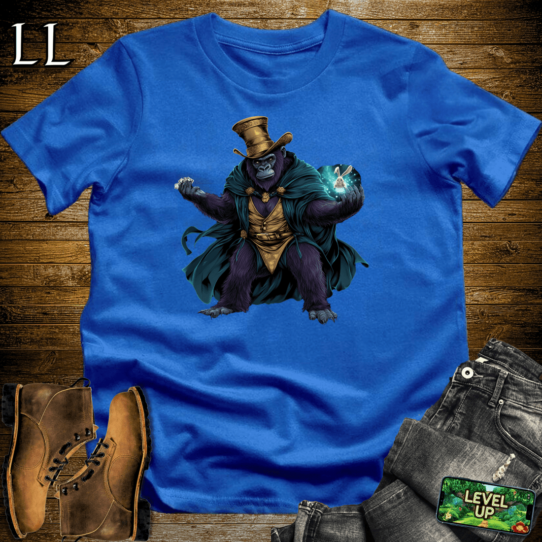 Magician Gorilla Softstyle Tee Royal | Illusion Party Shirt