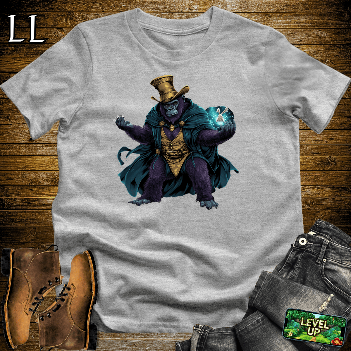 Magician Gorilla Softstyle Tee - Sport Grey - LegacyLayers