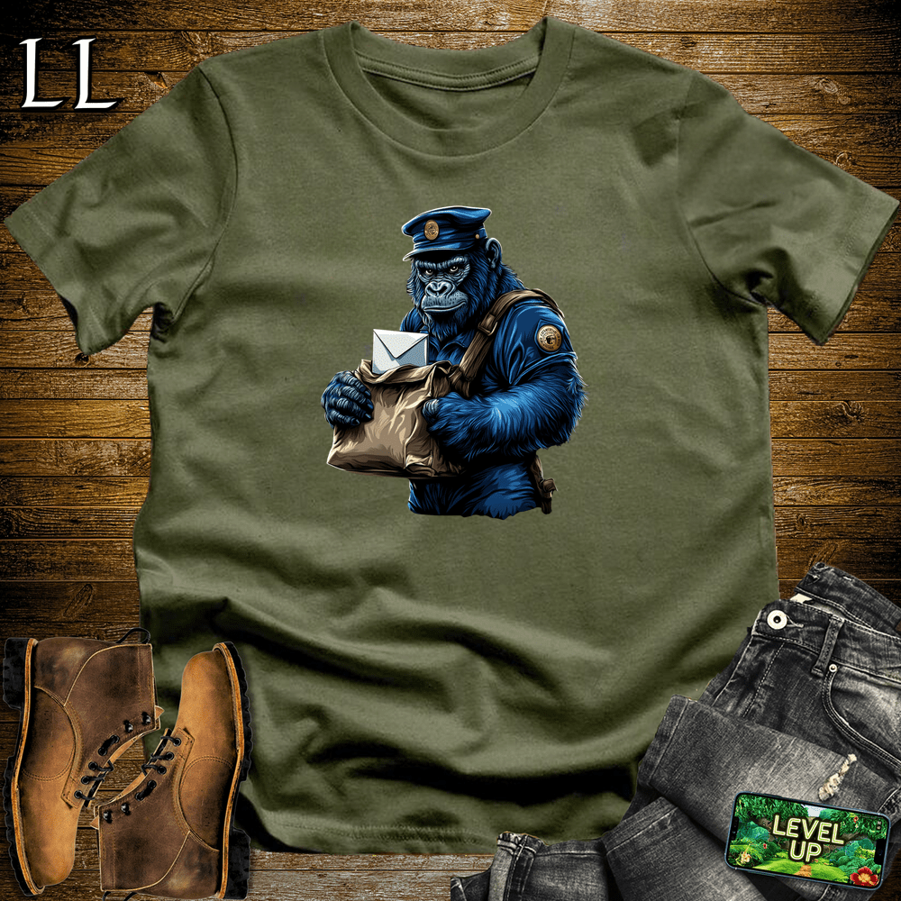 Mailman Gorilla Military Green | Funny Delivery Driver Shirt