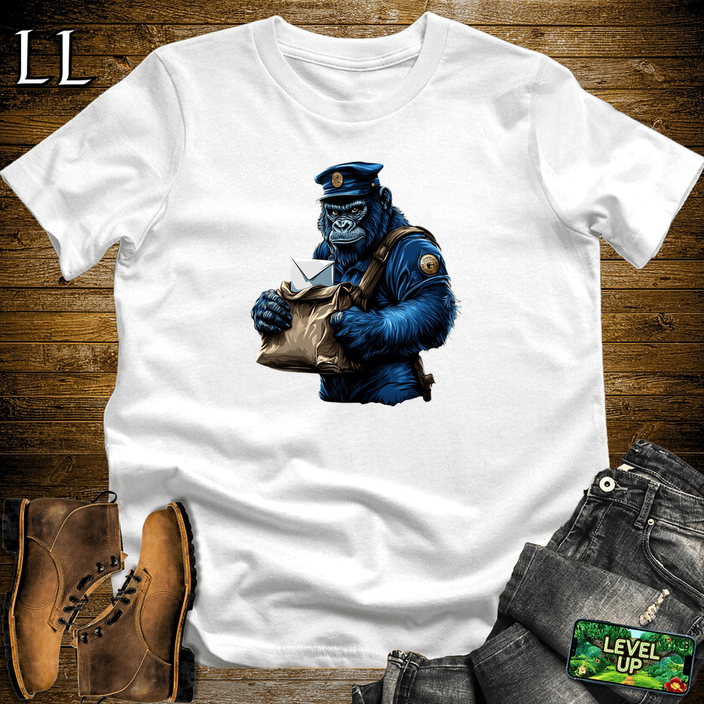 Mailman Gorilla White | Funny Delivery Driver Shirt