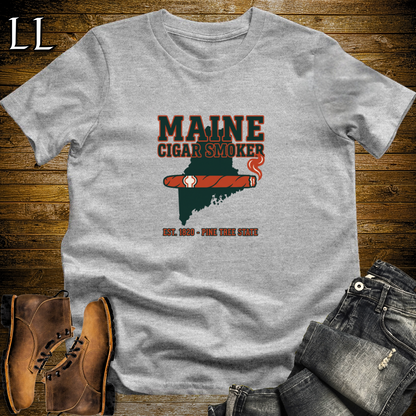 Maine Cigar Smoker T-Shirt Sport Grey | Maine Cigar Lover Shirt