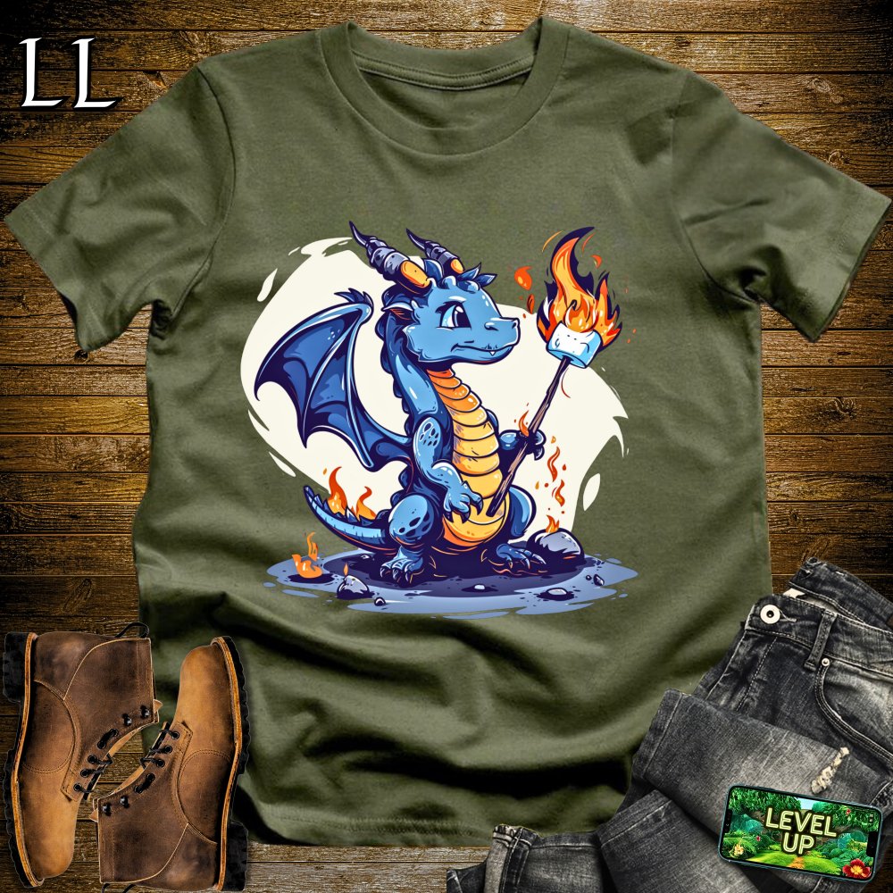 Marshmallow Dragon Softstyle Tee - Military Green - LegacyLayers