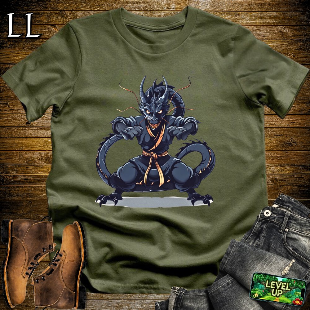 Martial Arts Dragon Softstyle Tee - Military Green - LegacyLayers