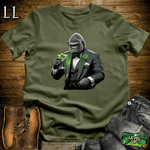 Martini Gorilla Softstyle Tee Military Green | Cocktail Lover Gift Tee