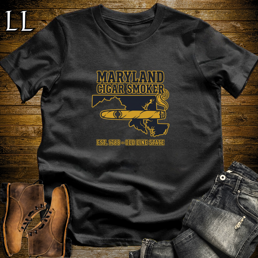 Maryland Cigar Smoker T-Shirt Black | Maryland Cigar Shirt