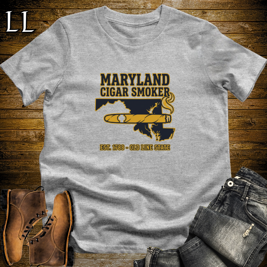 Maryland Cigar Smoker T-Shirt Sport Grey | Maryland Cigar Shirt