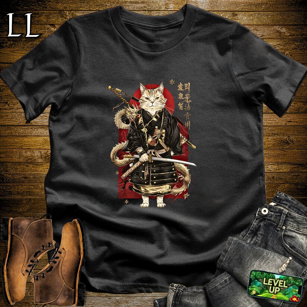 Master Cat Samurai White | Feline Warrior Tee