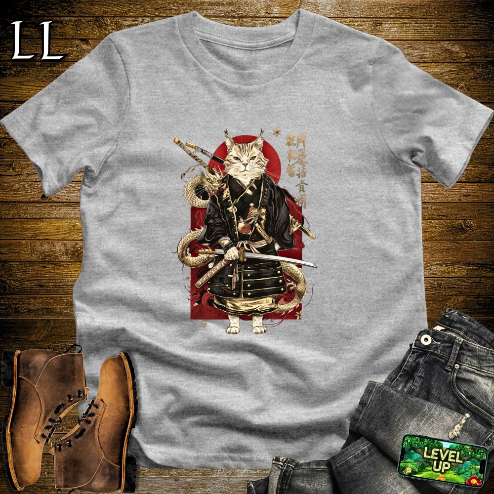 Master Cat Samurai Sport Grey | Feline Warrior Tee