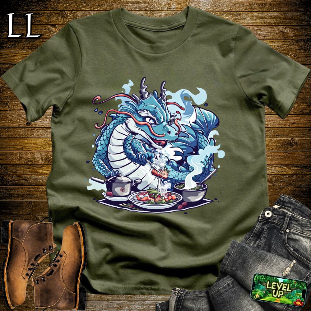 Master Chef Dragon Softstyle Tee - Military Green - LegacyLayers