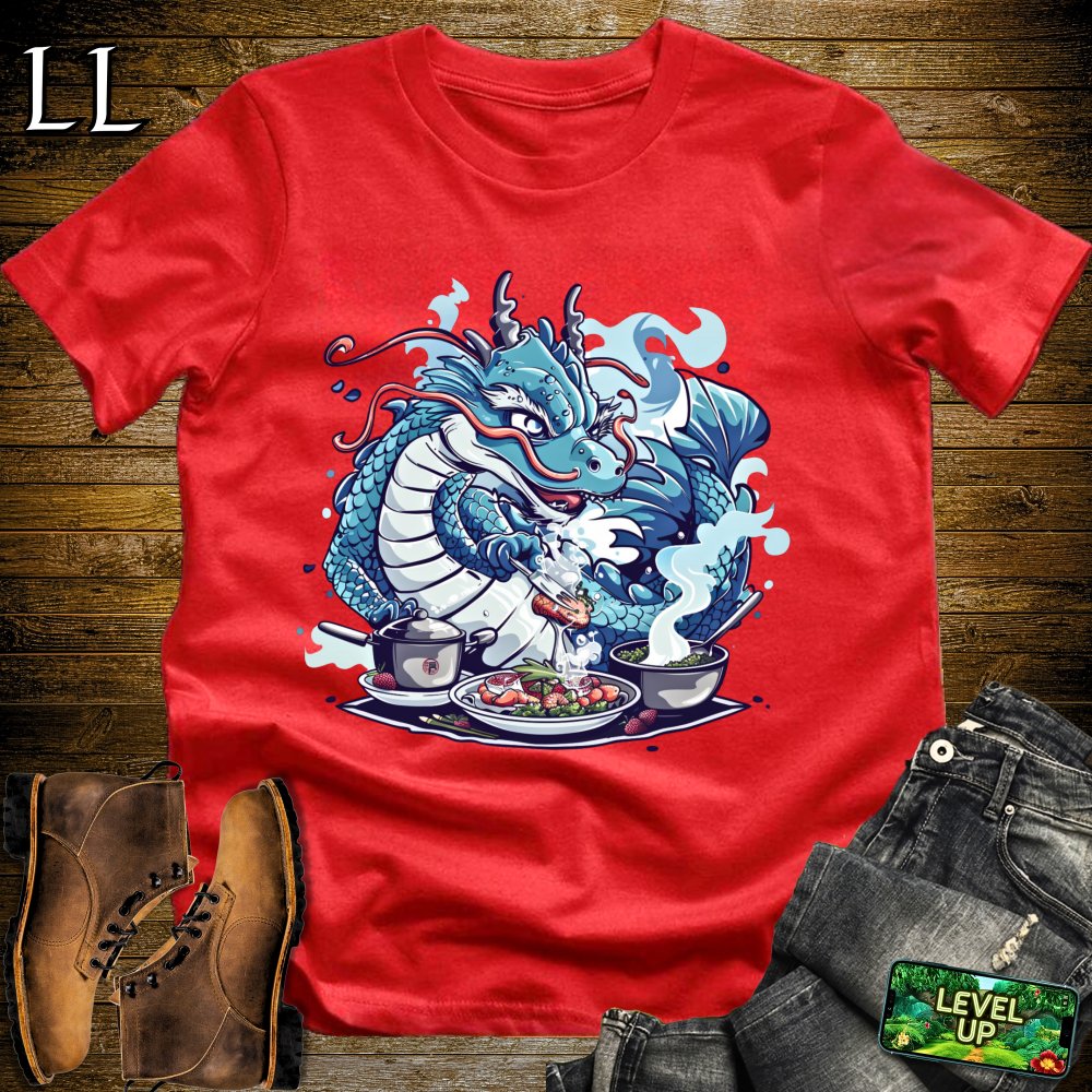 Master Chef Dragon Softstyle Tee - Red - LegacyLayers