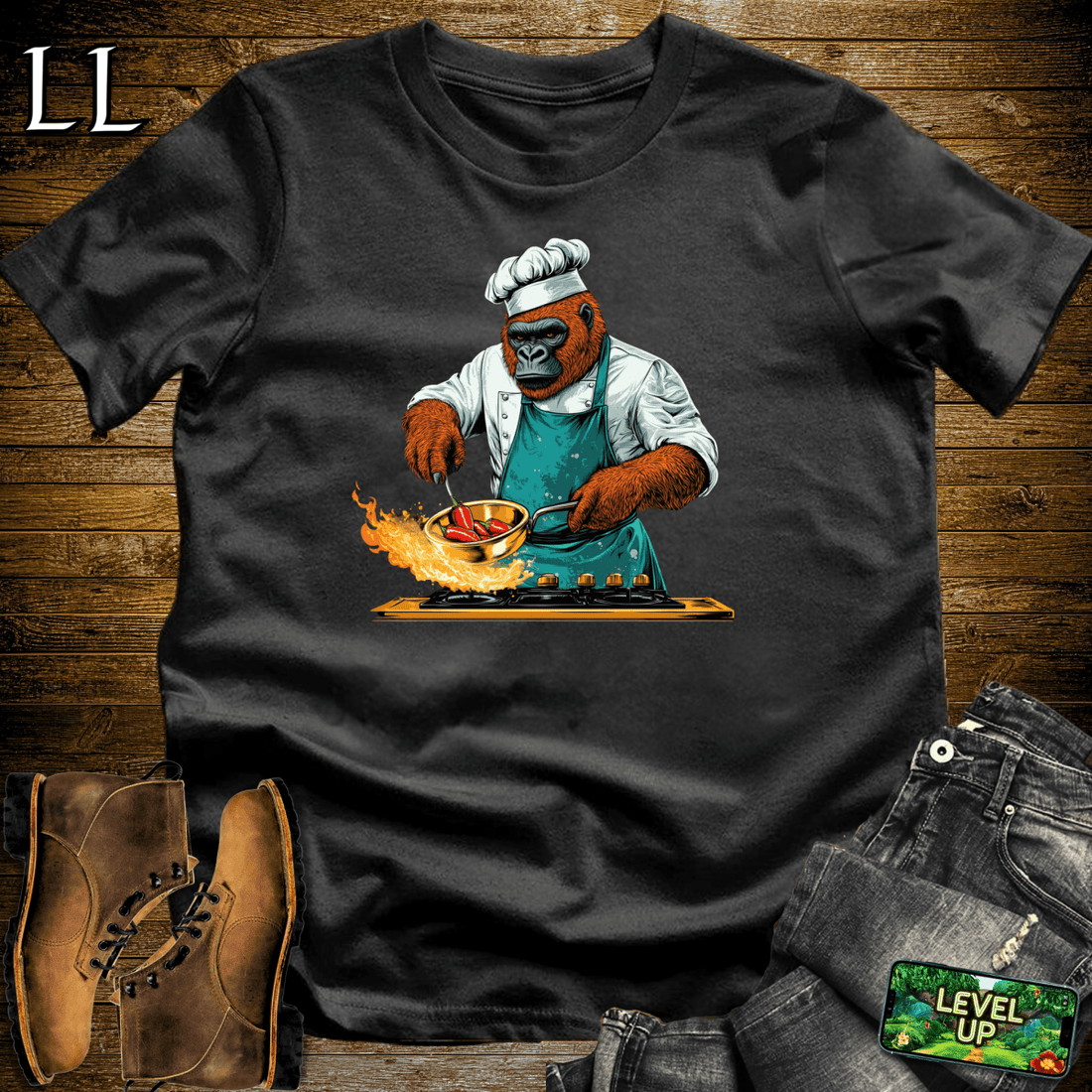 Master Chef Gorilla Softstyle Tee Black | Funny Cooking Tee