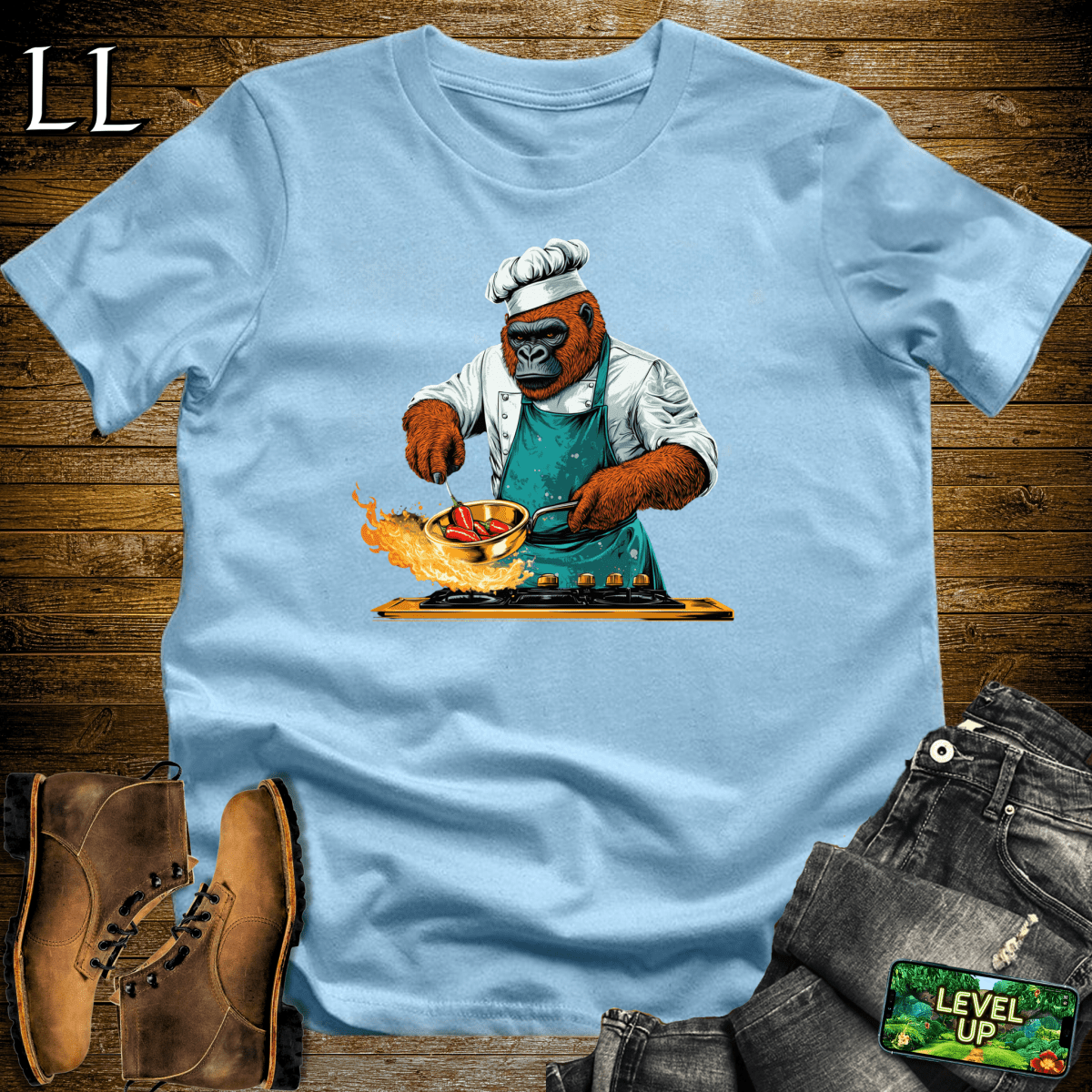 Master Chef Gorilla Softstyle Tee Light Blue | Funny Cooking Tee