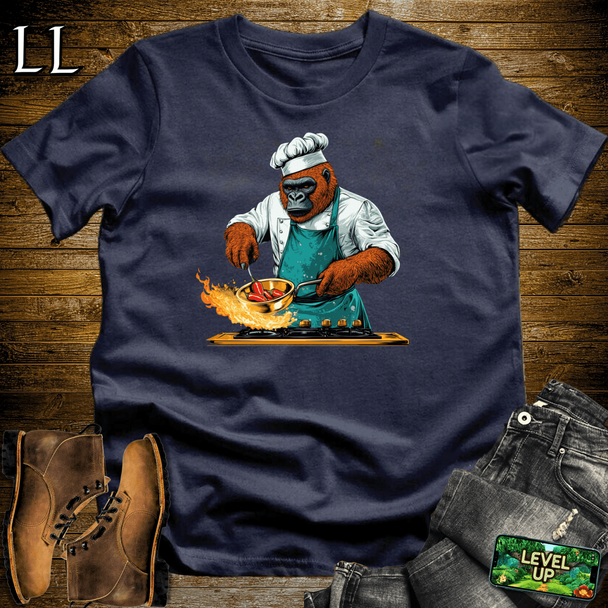 Master Chef Gorilla Softstyle Tee - Navy - LegacyLayers