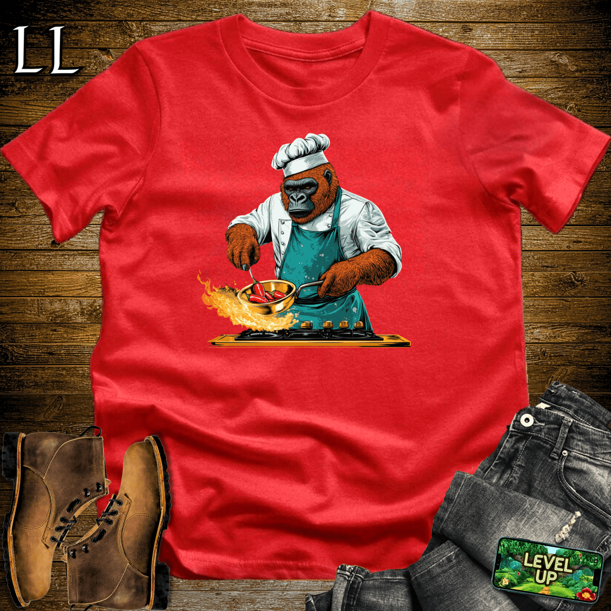 Master Chef Gorilla Softstyle Tee - Red - LegacyLayers