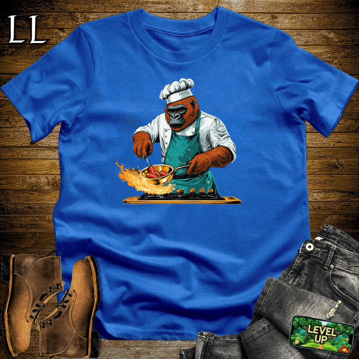 Master Chef Gorilla Softstyle Tee - Royal - LegacyLayers
