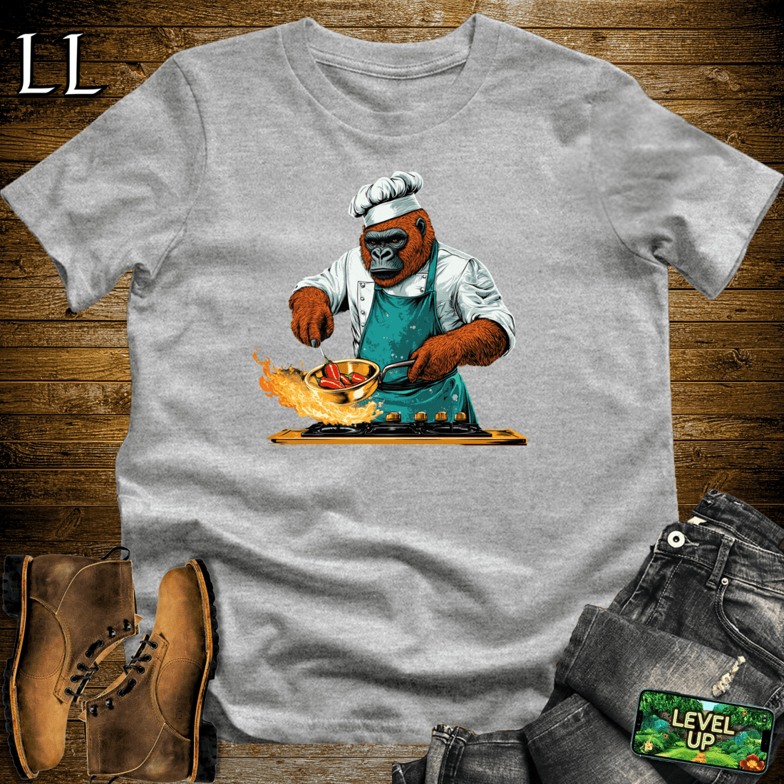 Master Chef Gorilla Softstyle Tee Sport Grey | Funny Cooking Tee