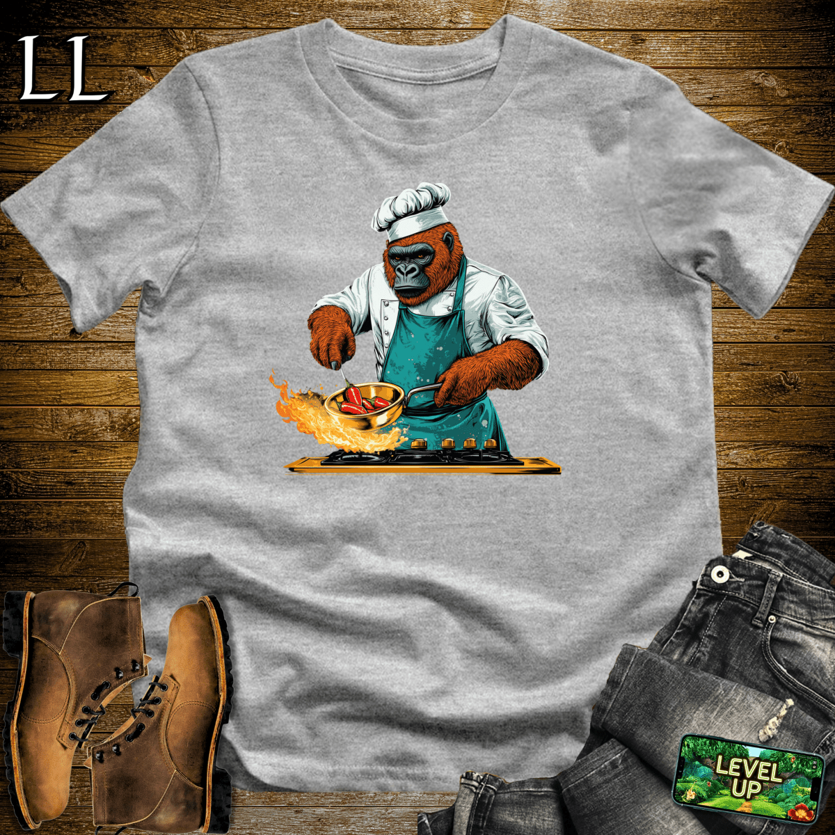 Master Chef Gorilla Softstyle Tee - Sport Grey - LegacyLayers