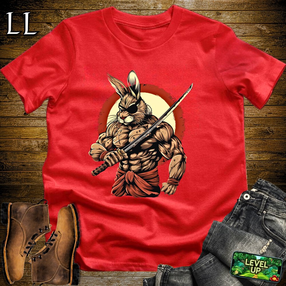 Master Rabbit Samurai Softstyle Tee - Red - LegacyLayers