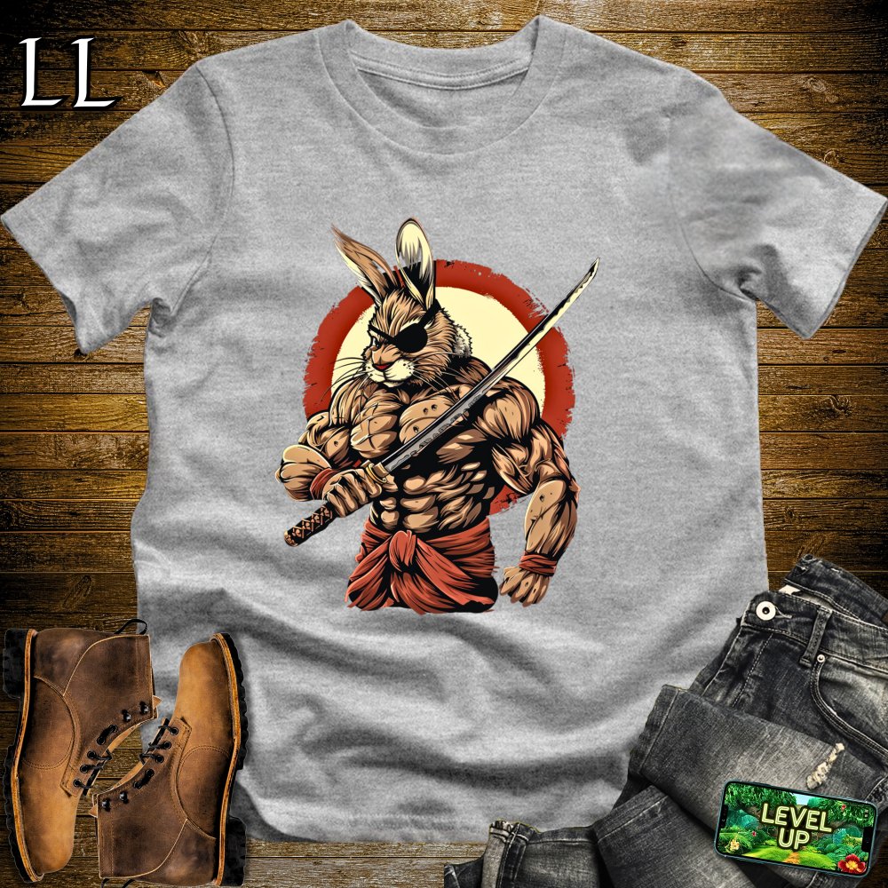 Master Rabbit Samurai Sport Grey | Swift Warrior Tee