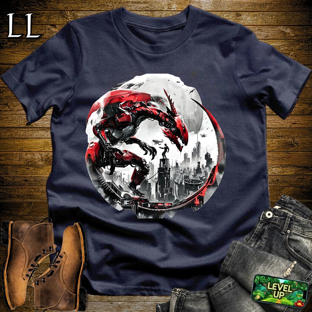 Mecha Dragon Attack Softstyle Tee - Navy - LegacyLayers