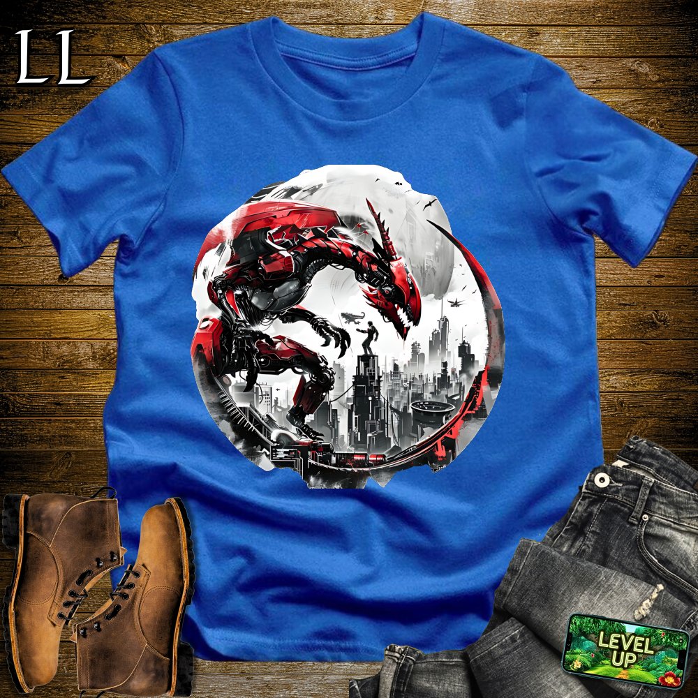 Mecha Dragon Attack Softstyle Tee - Royal - LegacyLayers