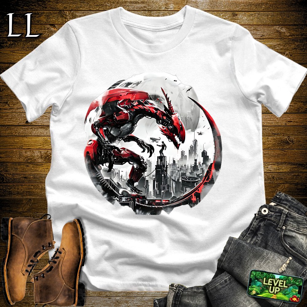 Mecha Dragon Attack Softstyle Tee - White - LegacyLayers