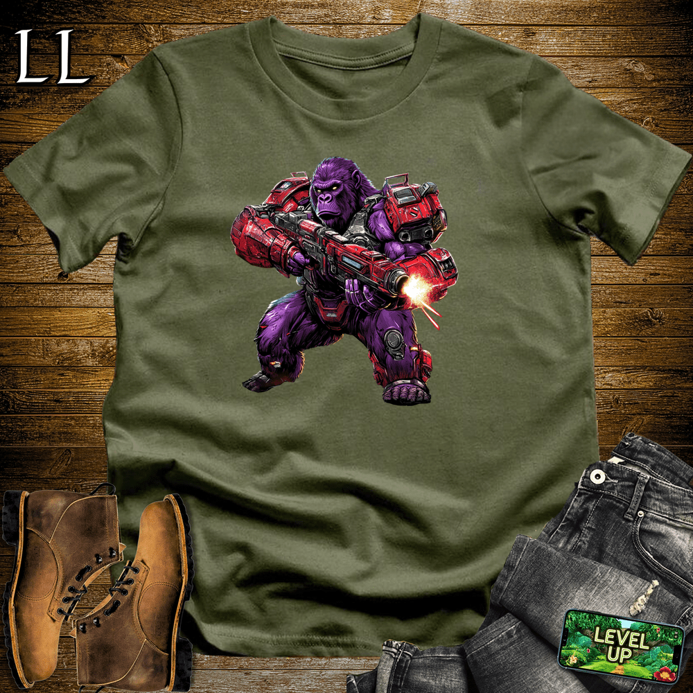 Mecha Gorilla Military Green | Sci-Fi Robot Gorilla Shirt